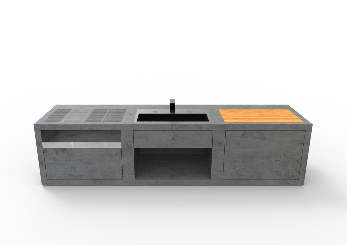 Outdoor K 252 Che Gartenk 252 Che Aus Hellem Sichtbeton
